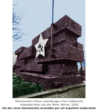 Monumento a Rosa Luxemburgo e Karl Liebknecht.Cor Mies . Berlim, 1926.